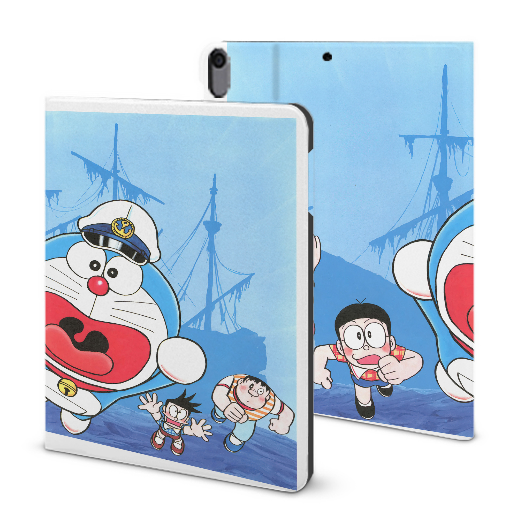 （画像用） ドラえもん Doraemon IPad ケース ブック型 PUレザー TPU 耐衝撃 軽量 薄型 ペン収納なし 全面保護 IPad 各モデル対応